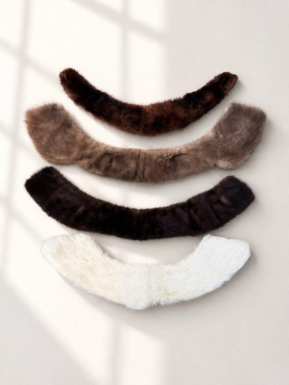 Vintage Fur Collar Lot 4 Rabbit & Possible Mink Brown White Detachable Wraps